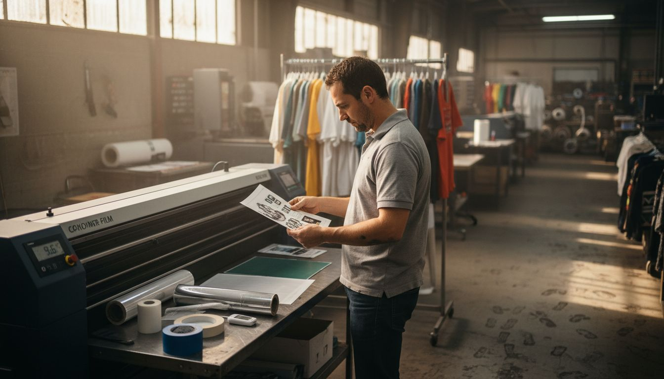DTF print technician reviews gang sheet output