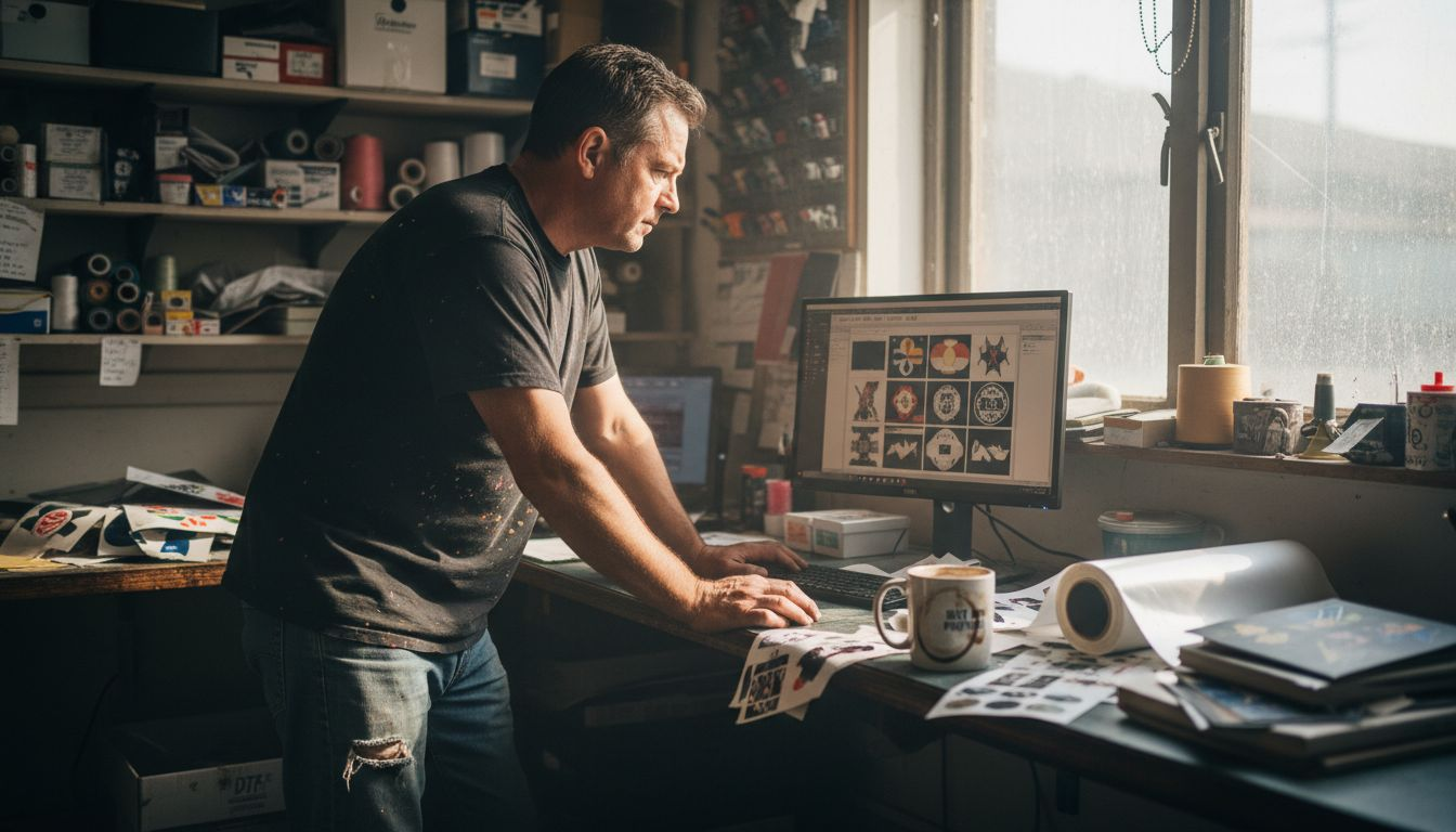 Print shop operator builds DTF gang sheet