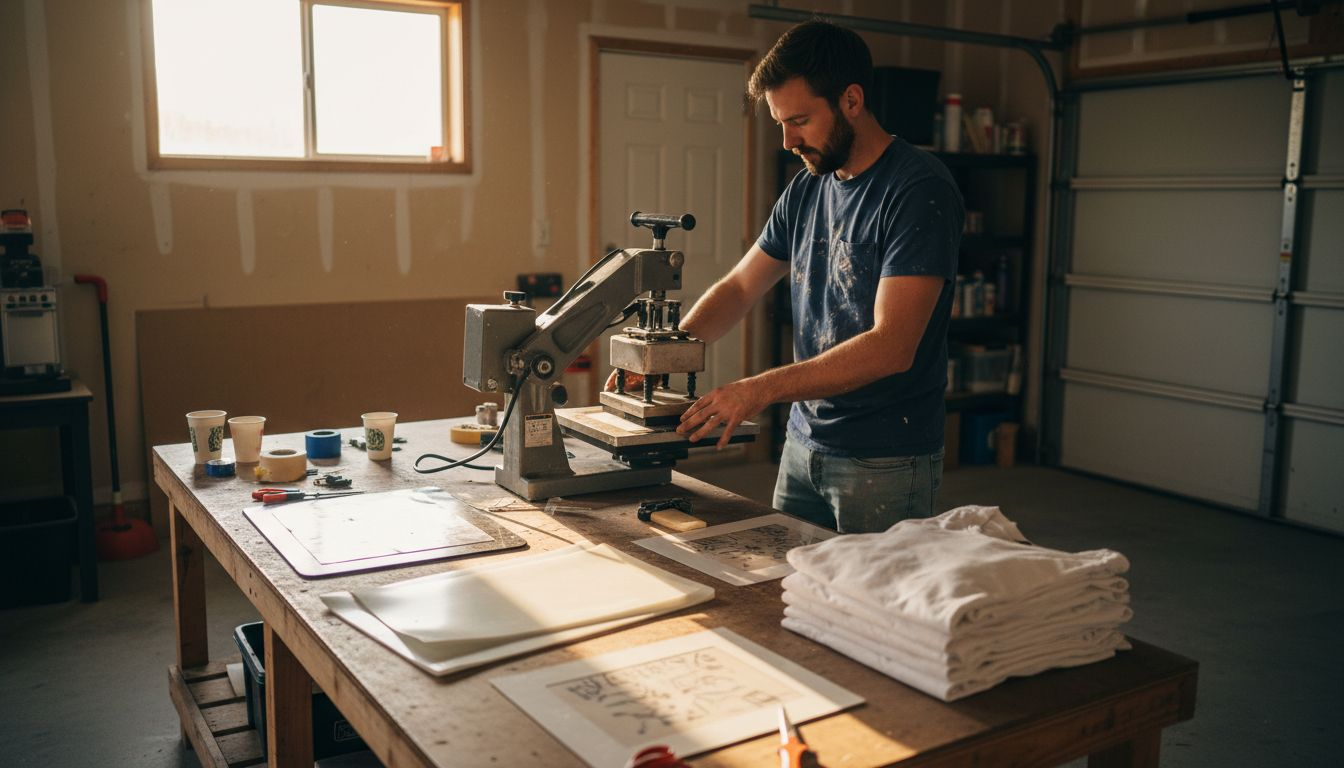 Decorator prepares DTF transfer workspace