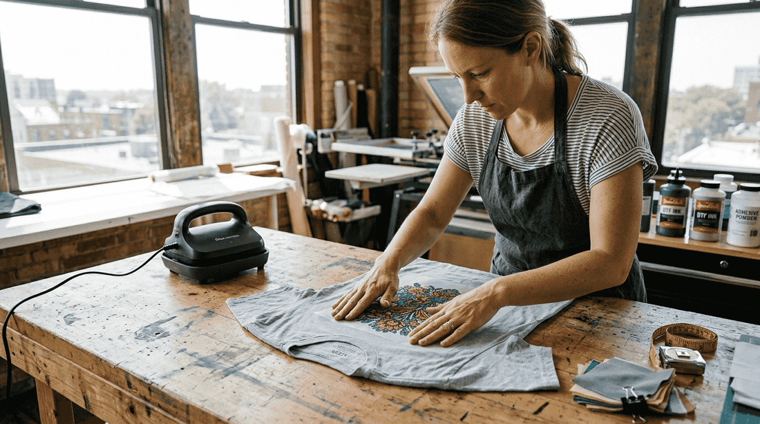 DTF transfer pressed onto cotton T-shirt