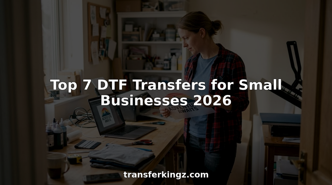 Small business owner using DTF transfer printer