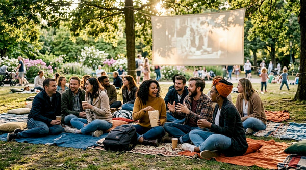 Audience watching specialty film in indie theater