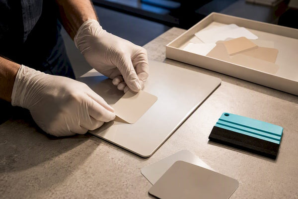 Testing adhesive vinyl on a plastic panel