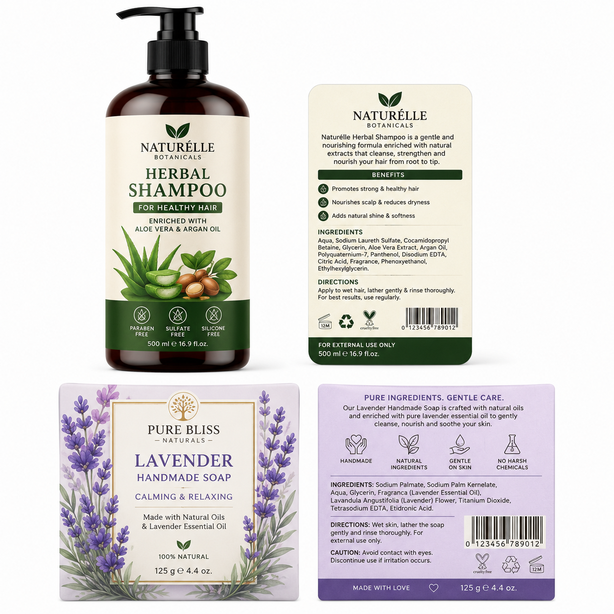 Custom Shampoon & Soap Labels
