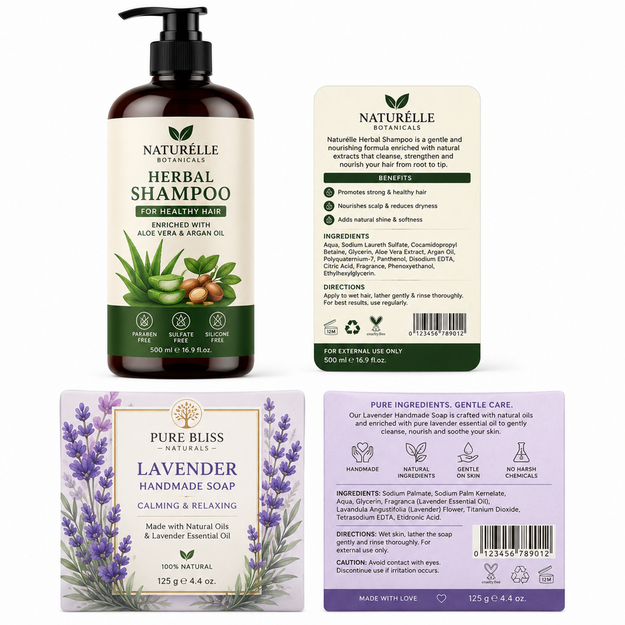 Custom Shampoo & Soap Labels