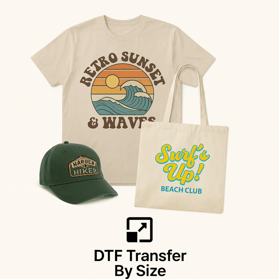 Custom DTF Transfers by Size | Fast Turnaround, No Minimums