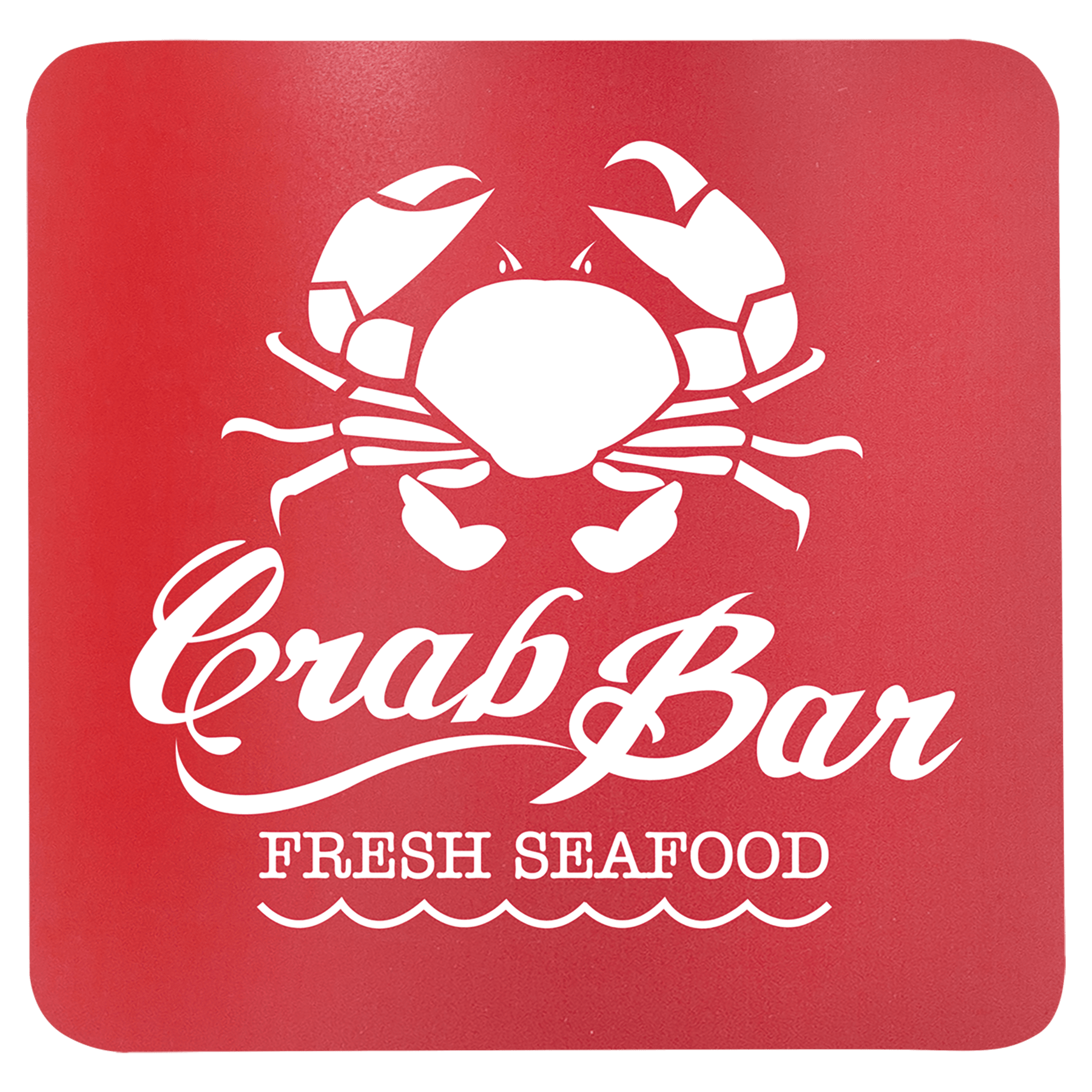 Red White 3 3/4" x 3 3/4" Square Silicone Coaster