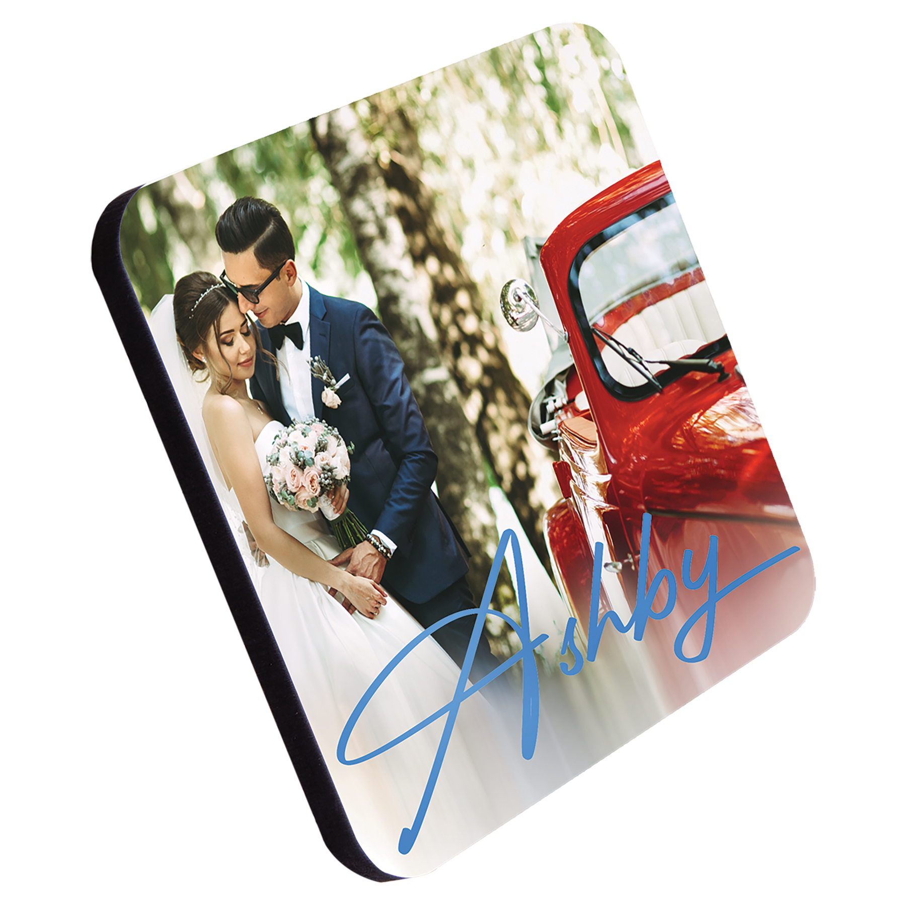 3.78" x 3.78" Premium Square Coaster with Cork Backing